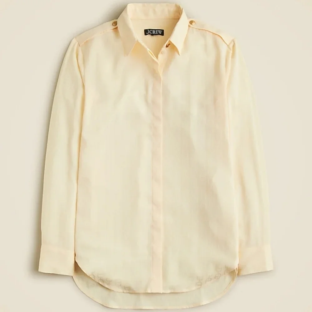 J.Crew Drapey Jacquard Print Button Down Blouse NWOT Size Large